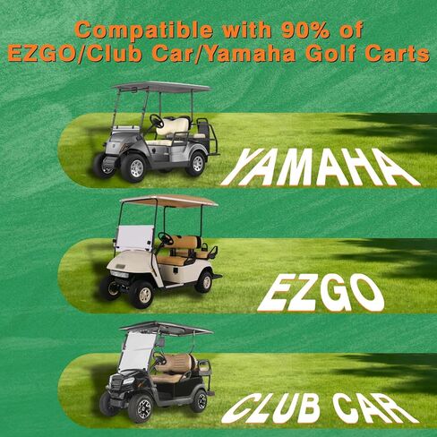 Foldable Golf Cart Rear Seat Bag Holder Fits 4 Seater Golf Cart Bag Holder Compatible with EZGO/Club Car/Yamaha Works for Rear Armrests Up to 8" & 24.5" Wide Equipped with Stainless Steel Buckles in Kuwait