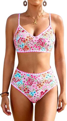 XUNYU عالية الخصر بيكيني مجموعات للنساء البطن التحكم المايوه التغطية الكاملة 2 قطعة ثوب السباحة متواضعة ملابس السباحة لطيف في سن المراهقة in Kuwait