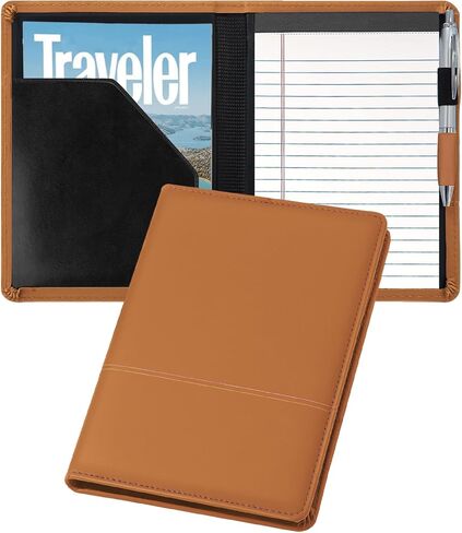 Classic Padfolio/Junior Portfolio Folder Case ، Business A5 Binder Organizer Notepad for Men Women ، 5 × 8 من لوحة الكتابة ، الأسود. in Kuwait