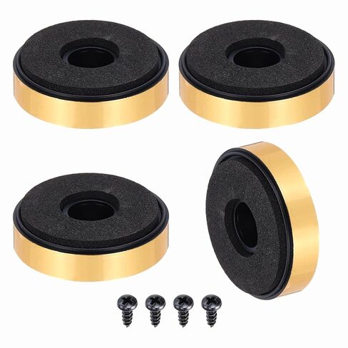 Generic 4 Pcs Speaker Isolation Feet,40mmx10mm Plastic Foam Shock Absorption Base Pad Anti Vibration Amplifier Stand Feet Mat for Audio CD HiFi Home Theater Sound System, Gold in Saudi Arabia