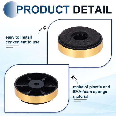 Generic 4 Pcs Speaker Isolation Feet,40mmx10mm Plastic Foam Shock Absorption Base Pad Anti Vibration Amplifier Stand Feet Mat for Audio CD HiFi Home Theater Sound System, Gold in Saudi Arabia