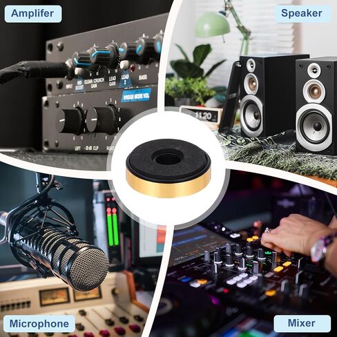 Generic 4 Pcs Speaker Isolation Feet,40mmx10mm Plastic Foam Shock Absorption Base Pad Anti Vibration Amplifier Stand Feet Mat for Audio CD HiFi Home Theater Sound System, Gold in Saudi Arabia