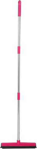 Carpet Hair Removal Broom with 48'' Telescoping Adjustable Handle, Rubber Broom Carpet Rake for Pet Hair Dust Removal Daily Household Cleaning(Pink) in Saudi Arabia