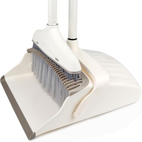 مجموعة مكنسة ومجرفة للتنظيف - مكنسة مع مجموعة مجارف كومبو، مقبض طويل 61 بوصة، وعاء غبار بمقبض، وعاء غبار المطبخ وفرشاة للاستخدام الداخلي والخارجي في المكتب. in Kuwait