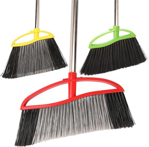 مجموعة مكنسة داخلية وخارجية مكونة من 3 قطع مع شعيرات ناعمة وصلبة، مكنسة زاوية شديدة التحمل للزوايا، مقبض طويل للمرآب والمستودعات والأرضيات الخرسانية والبلاط in Kuwait