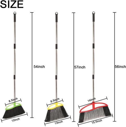 مجموعة مكنسة داخلية وخارجية مكونة من 3 قطع مع شعيرات ناعمة وصلبة، مكنسة زاوية شديدة التحمل للزوايا، مقبض طويل للمرآب والمستودعات والأرضيات الخرسانية والبلاط in Kuwait