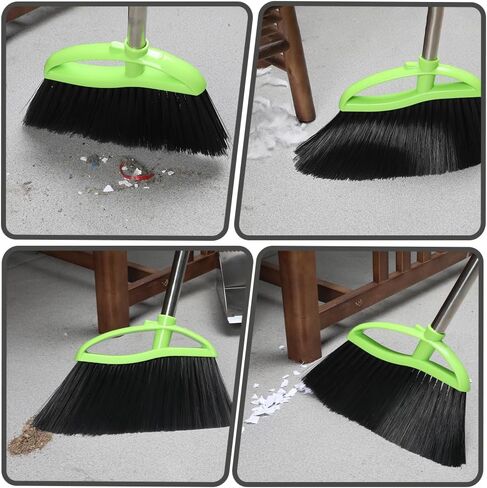 مجموعة مكنسة داخلية وخارجية مكونة من 3 قطع مع شعيرات ناعمة وصلبة، مكنسة زاوية شديدة التحمل للزوايا، مقبض طويل للمرآب والمستودعات والأرضيات الخرسانية والبلاط in Kuwait