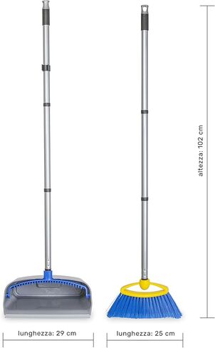 Broom with Dustpan Combo Set - Made in Italy, Broom and Dustpan Set with Long Handle | Durable Dust Pan & Broom Set for Home, Office & Commercial Cleaning in Saudi Arabia