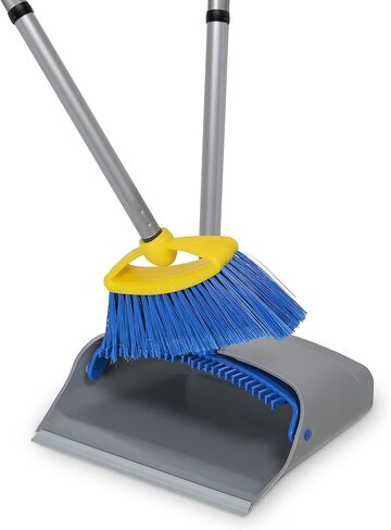 Broom with Dustpan Combo Set - Made in Italy, Broom and Dustpan Set with Long Handle | Durable Dust Pan & Broom Set for Home, Office & Commercial Cleaning in Saudi Arabia