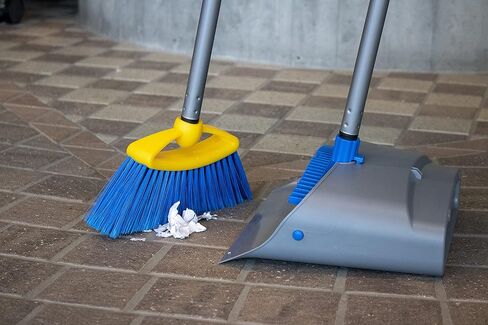 Broom with Dustpan Combo Set - Made in Italy, Broom and Dustpan Set with Long Handle | Durable Dust Pan & Broom Set for Home, Office & Commercial Cleaning in Saudi Arabia