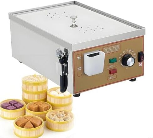 Commercial Steamer for Cooking - Adjustable Temperature 30-110°C, Dual Hole Breakfast Shop Steamed Bun Machine with Independent Water Supply for Perfectly Steamed Buns in Saudi Arabia