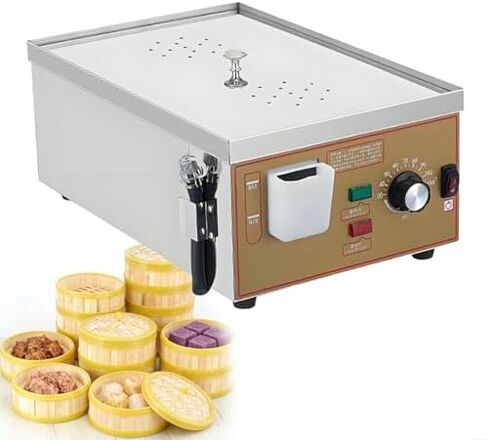 Commercial Electric Steamer for Breakfast Shop - 6-Hole Stainless Steel Dumpling & Bun Machine for Home Cooking, Perfect for Rice & Chinese Cuisine Recipes in Saudi Arabia