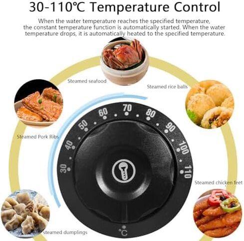 Commercial Electric Bun Steamer with Anti-Dry Alarm & Temperature Control - 2-Hole, Perfect for Home, Buffet & Restaurant Use, Keeps Buns Fresh & Warm in Saudi Arabia