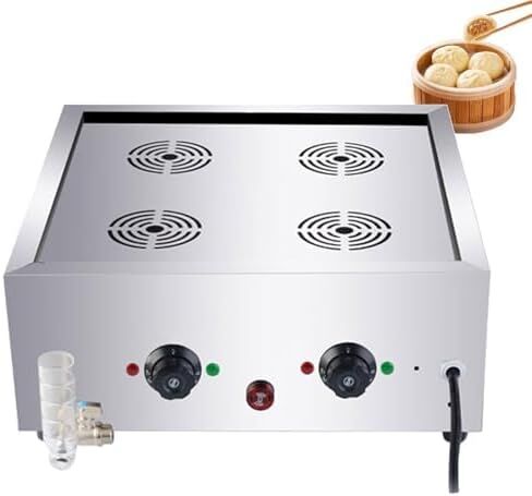 Commercial Electric Bun Steamer with Anti-Dry Alarm & Temperature Control - 2-Hole, Perfect for Home, Buffet & Restaurant Use, Keeps Buns Fresh & Warm in Saudi Arabia