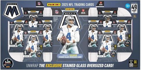 2025 Panini Mosaic Football Flagship Collection Trading Card Box (1 Stained Glass Oversized Card Per Box) in Saudi Arabia