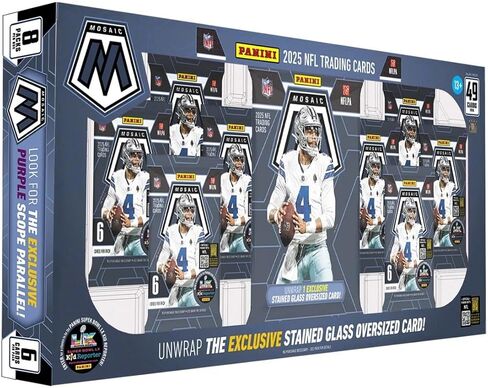 2025 Panini Mosaic Football Flagship Collection Trading Card Box (1 Stained Glass Oversized Card Per Box) in Saudi Arabia