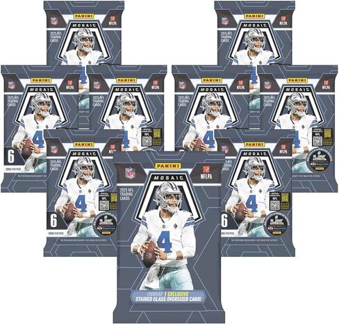 2025 Panini Mosaic Football Flagship Collection Trading Card Box (1 Stained Glass Oversized Card Per Box) in Saudi Arabia