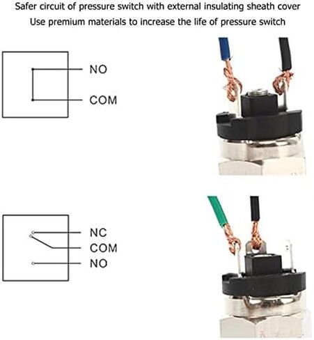 Stainless Steel Rubber Diaphragm Pressure Switch for Pump with Easy Adjusting and Installing Insulation Cover for Compressed Air Water in Kuwait