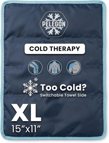 Pelegon Ice Packs for Injuries Reusable XL (11" x 15") Ice Pack for Knee, Reusable Gel Ice Pack for Back, Large Flexible Cold Pack for Shoulder, Hip & Neck, Soft Fabric Side, Leakproof Design - 1 Pack in Saudi Arabia
