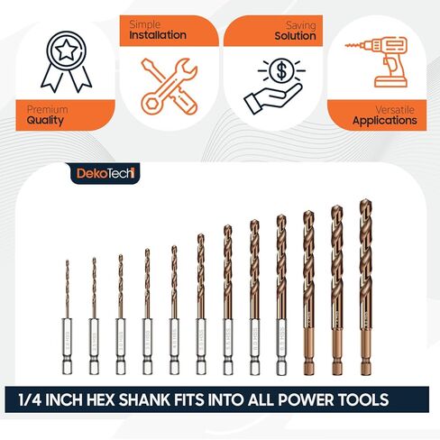 مجموعة لقم مثقاب مترية من الكوبالت السداسية، 12 قطعة (2، 2.5، 3، 3.5، 4، 5، 5.5، 6، 6.5، 7، 7.5، 8 مم)، لقم مفكات فولاذية عالية السرعة للمعادن والفولاذ والخشب والبلاستيك وسبائك الألومنيوم in Kuwait