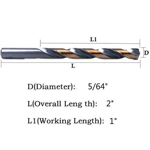 12 PCS, 5/64", Black and Gold Coated Twist Drill Bits in Saudi Arabia