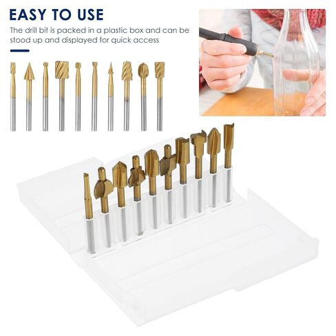 20Pcs Wood Carving Bits for Rotary Tools High Speed Steel Engraving Router Bit Set with 1/8 inch Shank Rotary Burr Set for DIY Woodworking Carving Engraving in Saudi Arabia