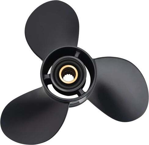 13 1/4 × 17 مروحة قارب خارجية من الألومنيوم لمحركات Tohatsu 60-140HP، 15 أسنان خدد، 3HKB64536-0، متوافقة مع Tohatsu 60HP 70HP 75HP 90HP 115HP 120HP 140HP، RH in Kuwait