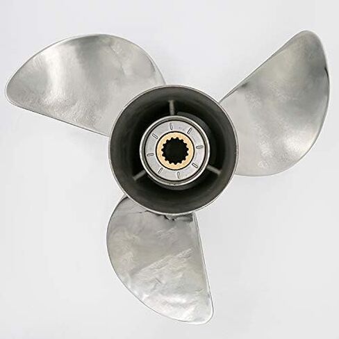 مراوح بحرية 13 × 19 مروحية خارجية من الفولاذ المقاوم للصدأ تناسب المحركات 25-60 حصان، OEM 688-45970-03-00، 15 سنًا خددًا، RH (13 × 19) in Saudi Arabia