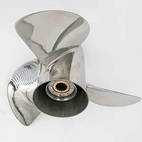 مراوح بحرية 13 × 19 مروحية خارجية من الفولاذ المقاوم للصدأ تناسب المحركات 25-60 حصان، OEM 688-45970-03-00، 15 سنًا خددًا، RH (13 × 19) in Saudi Arabia