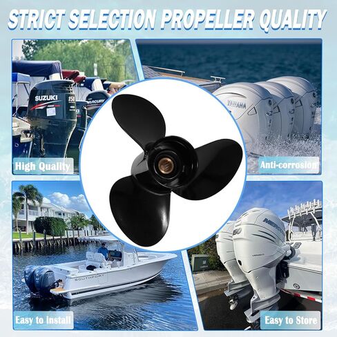 Upgrade 13 X 19 OEM 58100-94522-019 Aluminum Outboard Propeller Fit Suzuki Boat Engines DF50/60/70/90/100/115/140HP 15 Spline Tooth 3 Blades RH in Saudi Arabia