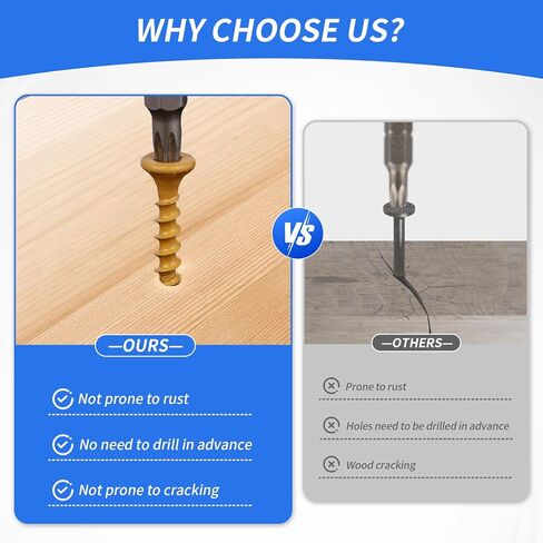 Outdoor Wood Deck Screw Kit, Bronze Rust-Resistant Epoxy Coated, T25 Star Drive (Bit Included), 110-Piece Assorted Set, Heavy-Duty for Timber/Log/Landscaping, Exterior Use in Saudi Arabia
