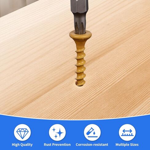 Outdoor Wood Deck Screw Kit, Bronze Rust-Resistant Epoxy Coated, T25 Star Drive (Bit Included), 110-Piece Assorted Set, Heavy-Duty for Timber/Log/Landscaping, Exterior Use in Saudi Arabia