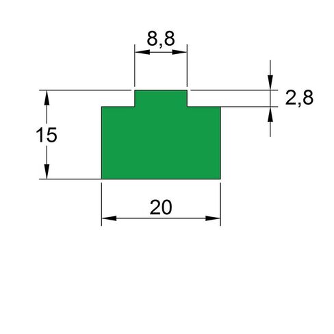 1 متر 08B-1 فائقة الوزن الجزيئي UPE البلاستيك محرك سلسلة دليل مقاومة المسار الأخدود الأسطوانة بار in Kuwait