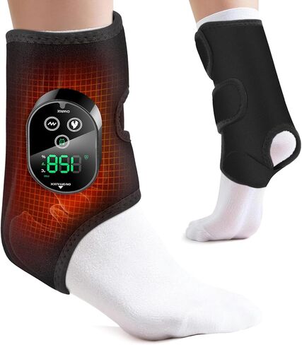 مدلك كاحل لاسلكي بالحرارة، مدلك قدم للاعتلال العصبي، وسادة تدفئة للكاحل مع تدليك، وسادة تدفئة للقدم، 6 مستويات للحرارة، 3 أوضاع للتدليك، مؤقت وإيقاف تلقائي in Kuwait