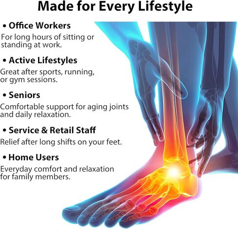 مدلك كاحل لاسلكي بالحرارة، مدلك قدم للاعتلال العصبي، وسادة تدفئة للكاحل مع تدليك، وسادة تدفئة للقدم، 6 مستويات للحرارة، 3 أوضاع للتدليك، مؤقت وإيقاف تلقائي in Kuwait