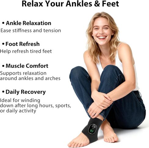 مدلك كاحل لاسلكي بالحرارة، مدلك قدم للاعتلال العصبي، وسادة تدفئة للكاحل مع تدليك، وسادة تدفئة للقدم، 6 مستويات للحرارة، 3 أوضاع للتدليك، مؤقت وإيقاف تلقائي in Kuwait