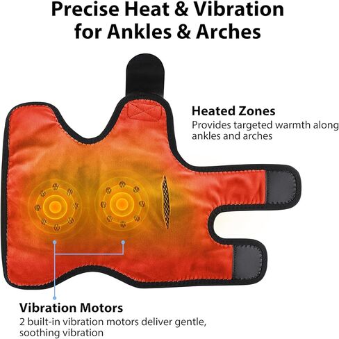 مدلك كاحل لاسلكي بالحرارة، مدلك قدم للاعتلال العصبي، وسادة تدفئة للكاحل مع تدليك، وسادة تدفئة للقدم، 6 مستويات للحرارة، 3 أوضاع للتدليك، مؤقت وإيقاف تلقائي in Kuwait