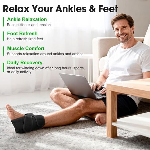 مدلك كاحل لاسلكي بالحرارة، مدلك قدم للاعتلال العصبي، وسادة تدفئة للكاحل مع تدليك، وسادة تدفئة للقدم، 6 مستويات للحرارة، 3 أوضاع للتدليك، مؤقت وإيقاف تلقائي in Kuwait