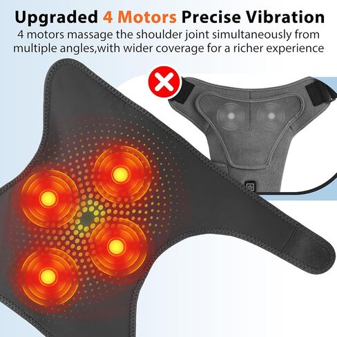 Shoulder Heating Pad with Massage for Rotator Cuff Cordless, Shoulder Massager for Pain Relief Deep Tissue, Heated Shoulder Wrap Brace for Men Women Frozen Shoulder in Kuwait