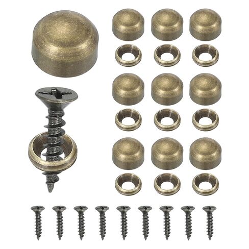 Brass Decorative Screws with Caps, Mirror Screw Self Tapping Screws Decorative Cover - Fitting for(Furniture Fixing- Wall Hangings - Wood Handcrafted) 13mm & 10 Pack & Silver in Saudi Arabia