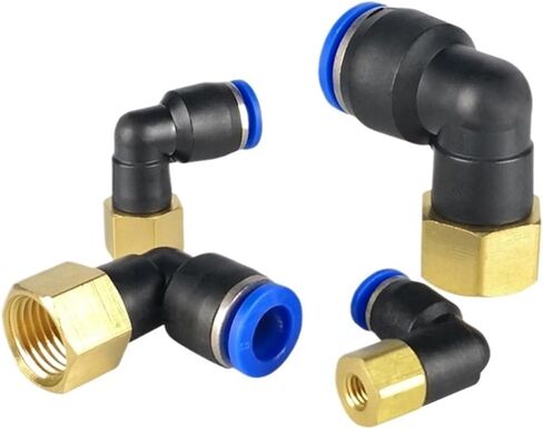 هوائي القصبة الهوائية موصل قابس سريع لولبة داخلية الكوع على شكل حرف L مستقيم في اتجاهين PLF6-01 8-02 10-03 1 قطعة (PLF8-03) in Kuwait