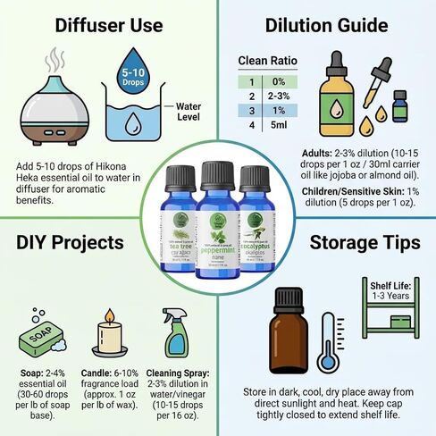 مجموعة الزيوت العطرية للناشر - شجرة الشاي والنعناع والأوكالبتوس، زيوت عطرية نقية 100% غير مخففة، 1 أونصة سائلة لكل منها، 3 عبوات in Kuwait