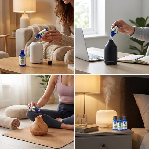 مجموعة الزيوت العطرية للناشر - شجرة الشاي والنعناع والأوكالبتوس، زيوت عطرية نقية 100% غير مخففة، 1 أونصة سائلة لكل منها، 3 عبوات in Kuwait