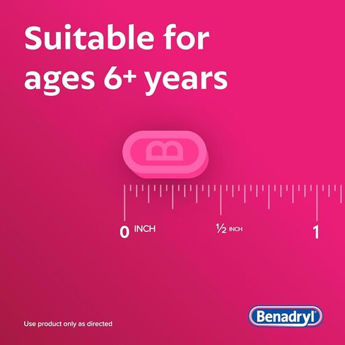 Benadryl Ultratabs Allergy Relief Medicine, 25 mg Diphenhydramine HCl Antihistamine Tablets For Relief of Cold & Allergy Symptoms Like Sneezing, Runny Nose, & Itchy Eyes & Throat, 100 ct in Saudi Arabia