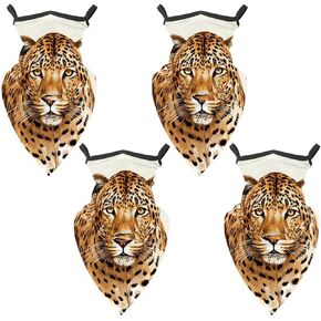 4 Pieces Cooling Neck Gaiter Face Cover for Sun Protection Leopard Face Mask Reflective for Men Women Fishing Cycling Hiking in Kuwait