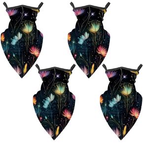 4 Pieces Summer UV Protection Cooling Neck Gaiter Face Clothing Neck Gaiter Mask Scarf Sunscreen Breathable Bandana, Firefly in Kuwait