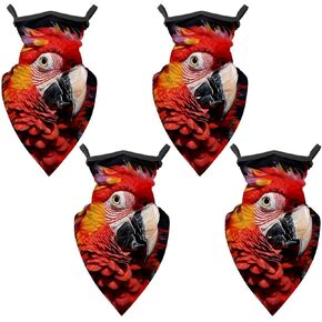4 Pack Parrot Neck Gaiter Face Scarf Cover Sun Protection Balaclava Cloth Bandanas with Ear Loops in Kuwait