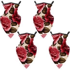 4 Pack Rose Neck Gaiter, Cooling Breathable Face Mask UV Protection Scarf Hiking Bandana for Men/Women in Kuwait