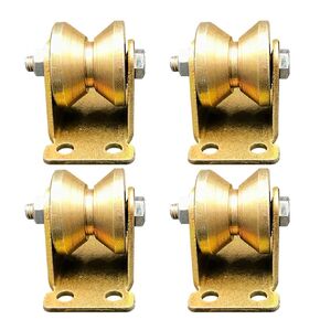 4X Heavy Duty V Shaped Steel Pulley Wheels Swivel Casters for Sliding Doors Robust Caster Wheels Metal Cable Wheel Durable Track Rollers for Crane Systems in Saudi Arabia