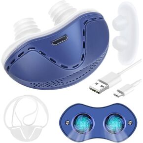 Anti Snore Device,Double Vortex Electric Double Vortex Snoring Solution,Mini Portable Stop Snoring Devices Stopper,Adjustable Wind Speed Snoring Prevention Nasal Dilators,Up to 8 Hours (Blue-2) in Kuwait
